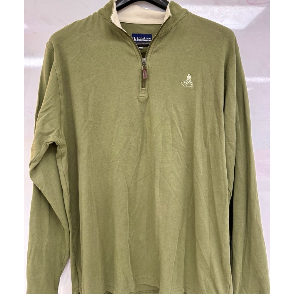 Local Boy OutfittersGreen Pullover 1/4 Zip Sz XL Golf Outdoor Stretch Duck Logo